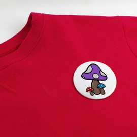 77mm 'Das Pilz-Trio' Pin Knopf-Abzeichen (BB00070737)