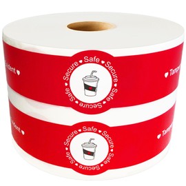 Safe Secure Tamper Evident Seals Stickers for Drink Lids 1.25" x 9" Food Delivery Stickers 500 Pcs Freshness Labels for Coffee Milk Tea Ice Cream Drink Lids Food Seal