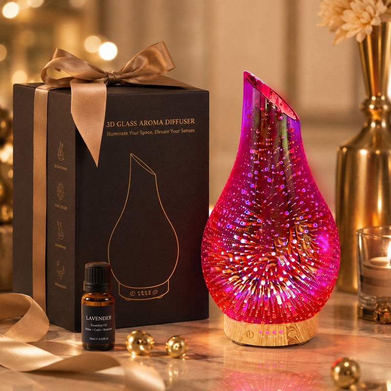 3D Essential Oil Diffuser for Bedroom Relaxation – 100ml Ultrasonic