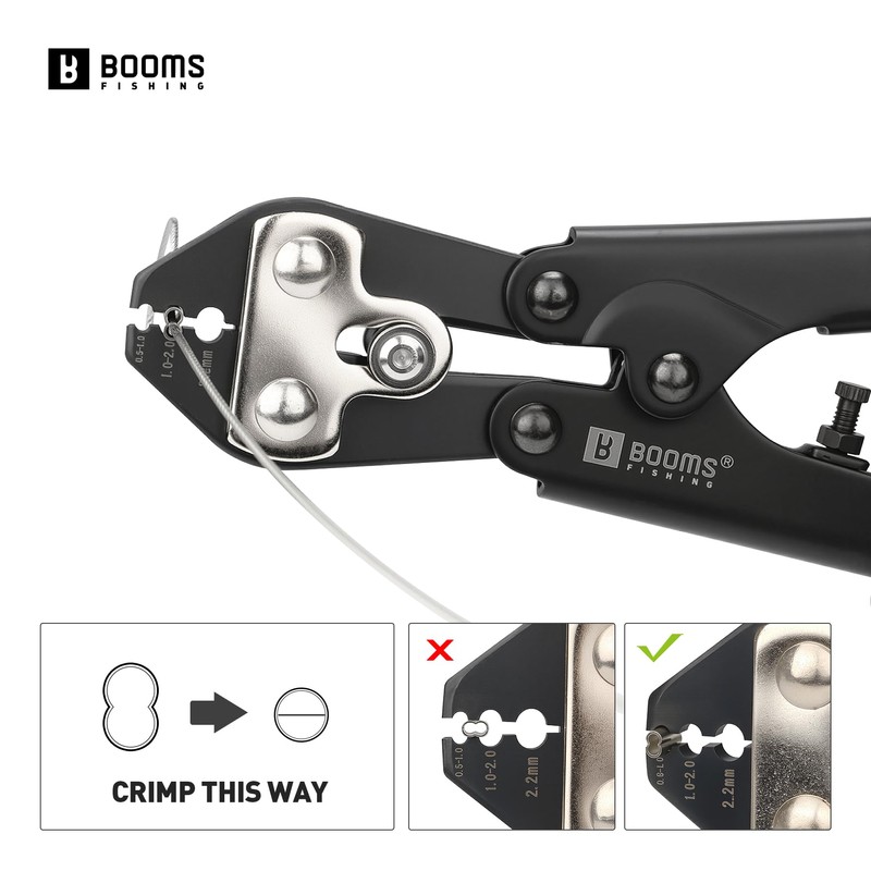 Booms Fishing Crimping Pliers Kit: 8.8in Crimper Tool for Wire
