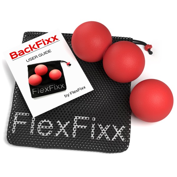 FlexFixx Peanut Massage Ball Back Roller- Neck Roller Massage Balls Double as Mobility Lacrosse Balls Pressure Point Ball and a Massage Ball Roller for Myofascial Release and Deep Tissue Massage