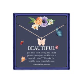 Hidepoo Birthday Gifts Butterfly Necklace - 14K Rose Gold Filled Initial Butterfly Necklace Delicate Initial Letter G Pendant Butterfly Choker Necklace Jewelry Birthday Jewelry Butterfly Gifts(G)