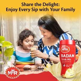 MTR Badam Drink Mix – 500g Pack of 6, Multi-purpose Drink Mix, Premium Almond Drink Mix made with select quality Almonds, Saffron & Cardamom, Authentic Indian Flavor, Quick & Easy to Prepare, Ideal for Desserts