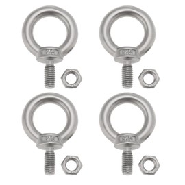OTOTEC 4 Sets M5 Lifting Eyelets with M5 Lock Nuts, 304 Stainless Steel Eye Bolt for Mechanical Equipment, Electrical Power Supply, Sea Transportation