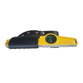 HI VIZ Black Pure Leather Level Holder + 250 mm Magnetice Spirit Level 10''