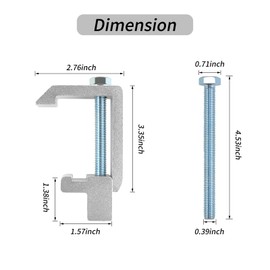 QYMOPAY Track System Mounting Clamps,Camper Shell Clamps,Truck Topper Clamps,Tonneau Cover Clamps for Toyota,Tacoma,Tundra Truck Bed Cover Clamps -4PCS Sliver