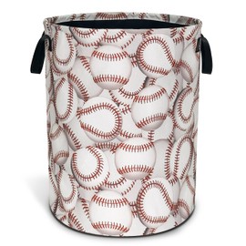 Baseball Laundry Basket Ball Oxford Cloth Laundry Hamper With Handle Foldable Portable Clothes Storage Basket 18.9 X 16.5 In Storage Bag For Laundry Room/Bathroom/Bedroom/Dormitories