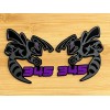 UsaStandard 345 Hornet Badges Emblem BEE (2) Purple Eye BADGES