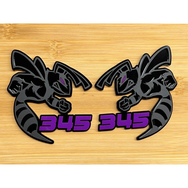 UsaStandard 345 Hornet Badges Emblem BEE (2) Purple Eye BADGES