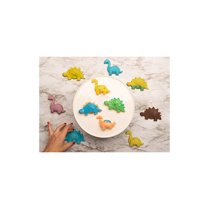 Handstand Kitchen Dinosaur Buddies T-Rex and Stegasaurus Shaped Silicone Cupcake