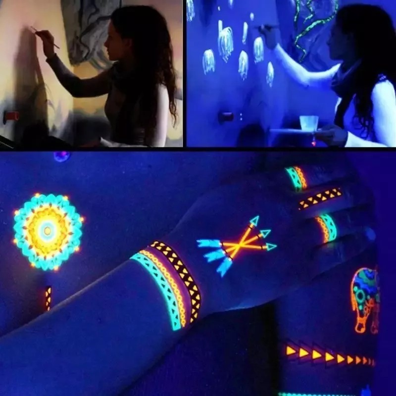PaintGlow 12 Pintura Neon Luminosa Luz Uv Negra Body Paint