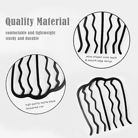 Hair Fork Clip Metal Hair Side Combs Bun Updo Hair Sticks French Twist Hair Tool Bun Hair Pins Clips Grips for Women Girls,4 Pcs