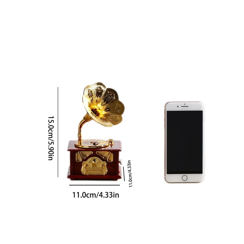 Gramophone Model Music Box, Mini Gramophone Music Box, Retro Music