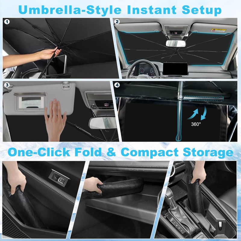 2025 Upgrade Windshield Sun Shade Umbrella Custom Fit for Honda