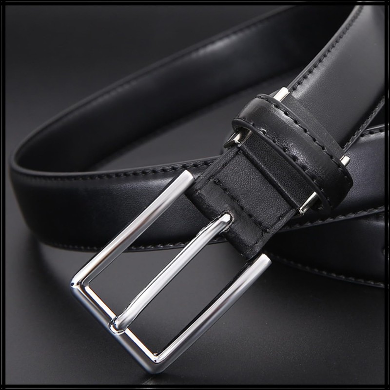 White Fang BT879 Men's Belt, Crocodile Pattern, PU Leather, Stylish,