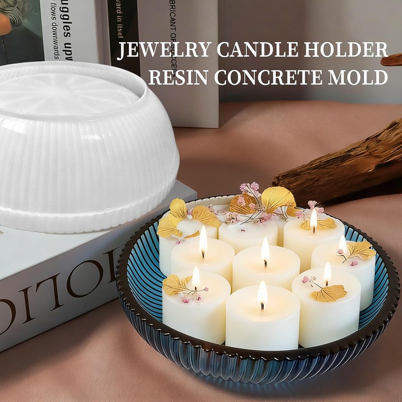 Large Bowl Resin Mold, Round Striped Deep Bowl Epoxy Resin