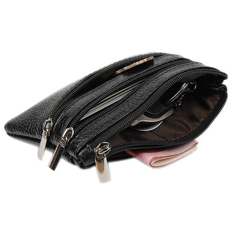 boshiho Coin Purse Coin Case 4 Pockets with Key Ring