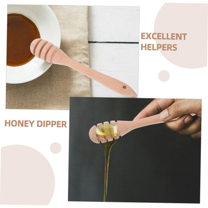 LABRIMP Honey Dipper Stick Wooden Honey Stirrer Multi-Purpose Stir Stick