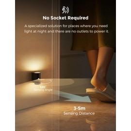 L LOHAS LED Motion Sensor Night Light, Rechargeable Night Light, 0-100LM Dimmable, 3000K Soft White, 2 Pack