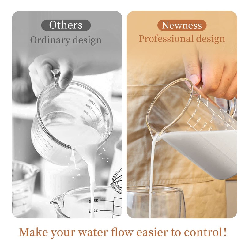 Newness Glass Measuring Cup with Handle, 700 ML (0.7 Liter,
