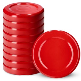 KADAX Screw Cap fi43 mm, Twist-Off Metal Lid Set, Fits 40ml Jars, Replacement Lids with 4 Locking Teeth, Lids for Jars, Bottles and Mason Jars (Pack of 10, Red)