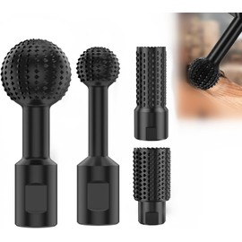 4Pcs Ball Grinding Head Ball Gouge Angle Grinder Attachment Sphere Rotary Burr with 5/8-11 Threads for 4 1/2 and 5 Inch Angle Grinder for Wood Carving Grinding Polishing Engraving