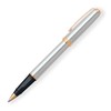 Sheaffer Prelude Gold Trim Brushed Chrome Rollerball Pen