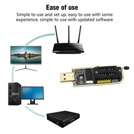 XTVTX SOIC8 SOP8 Test Clip CH341B 1.8V Converter SOP8 to DIP8 Burning Socket for EEPROM 25CXX / 24CXX + CH341A 24 25 Series USB for Windows, macOS, Linux, Personal Computer, Laptop