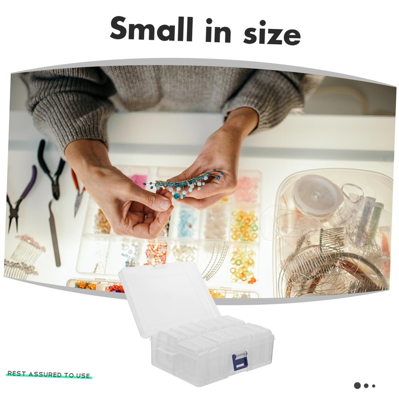 jojofuny 1 Set Mini Beads Storage Box Transparent Jewelry Organizer