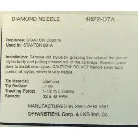 For Stanton Phonograph Needle Stylus for D680 681 D-65 D6800 D6800SL 680 681 Series 4822-D7A