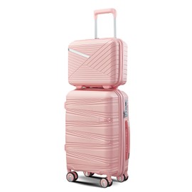 LOPOO 4 Piece Expandable Luggage Set with TSA Lock, Carry on Suitcase with Spinner Wheels for Men Women, Pink, (14/20/24/28) Inch