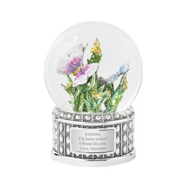 THINGS REMEMBERED Jeweled Butterfly Musical Snow Globe (Free Customization), Plays Flower Song Music