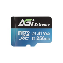 AGI V60 Extreme Micro SD Card 256GB UHS-II U3 Maximum Transfer Rate 300MB/s Full HD 8K UHD microSDXC TF238