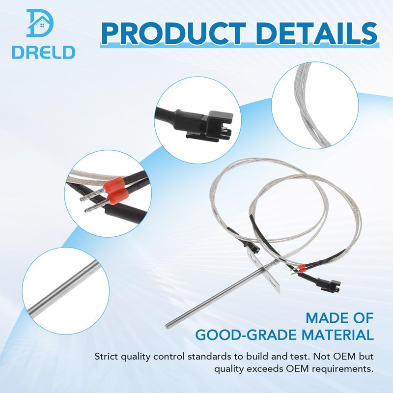 RTD Temperature Probe Sensor Compatible with Pit Boss Pellet Grill