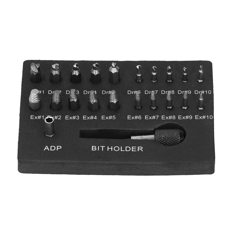 22Pcs Damaged Screw Extractor Stripped Broken Bolt Remover Tool All