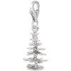 Sterling Silver Christmas Tree Charm with Lobster Claw Clasp, Charms