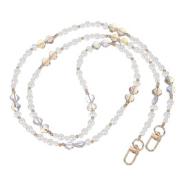 PATIKIL Pearl Phone Chain Crossbody Lanyard, Pearls Beaded Flower Wrist Phone Strap Universal CellPhone Chain Charm Hanging Rope for Most Smartphones Bags Purses, Colors