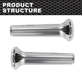 CNNELL Cars Chrome Ribbed Door Lock Knobs Plastic - Pair Compatible with GM 1968 1969 1970 IN6727Z Silver 2Pcs