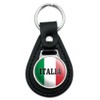 GRAPHICS & MORE Black Leather Italia Italy Italian Flag Keychain
