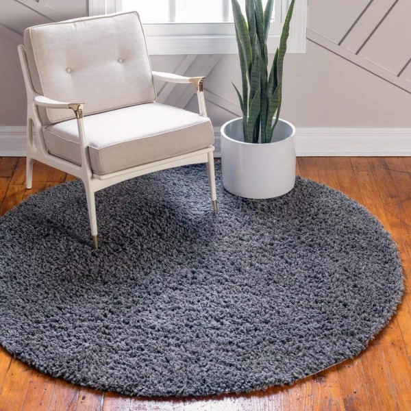 Unique Loom Davos Shag Collection Area Rug - Solid (5'