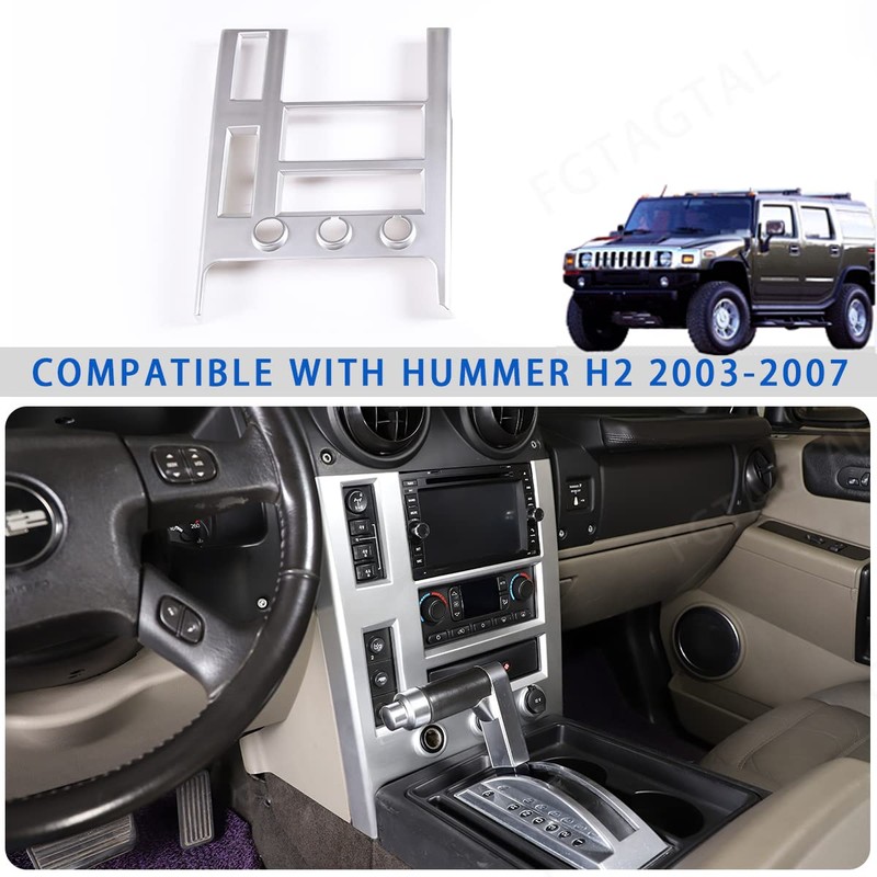 Fgtagtal Center Console Panel Trim Cover Compatible with Hummer H2
