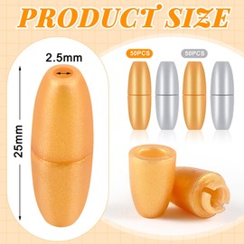 WILLBOND 100 Pieces Plastic Breakaway Clasps Bead Barrel Connectors Safety Breakaway Clasp Lanyard Clips for Necklace Bracelet Lanyard Jewelry Making(Gold, Silver)