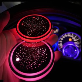 1PCS/2PCS/4PCS LED Cup Holder Lights for Car, Rechargeable 7 Color-Changing Light Up Cup Holder Insert Coasters, Car Accessories for Teens Vehicle:_1PC