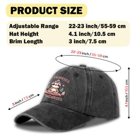 GOSJINNK Funny Sloth Distressed Washed Black Baseball Cap No Hurries No Worries Printed Baseball Cap Classic Cotton Adjustable Baseball Hat for Women Trendy Birthday Gift for Mom Wife Family Friend