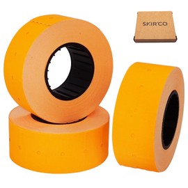 SKIR'CO (4 Rolls) Price Gun Labels 21x12mm Orange Colour Price Marker Labels 4000 Price Labels Price Marker Tags