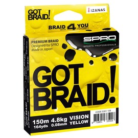 Spro GOT Braid 4-Way 150 m Vision Yellow / 0.16 mm Braided Line