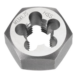 sourcing map Hex Threading Die M13 x 1.75 Metric Thread Right Hand High Speed Steel Rethreading Fixed Die Screw Cutting Tapping Repair Tool