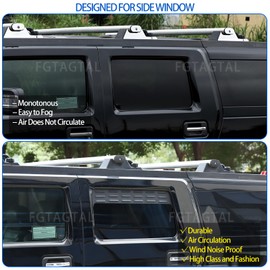 Fgtagtal Window Air Vent Compatible with Hummer H2 2003-2009, Aluminum Side Window Louvers Air Vent Cover, Rear Window Air Vent Shades Cover Trim Accessories, 2PCS(Fit for H2)