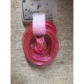 Unbranded New 22 Piece PINK GLITTER Jelly(16) Bracelets &(6) Rings Set - 3 Shades of Pink