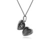 925 Sterling Silver Garnet & Marcasite Heart Locket Necklace